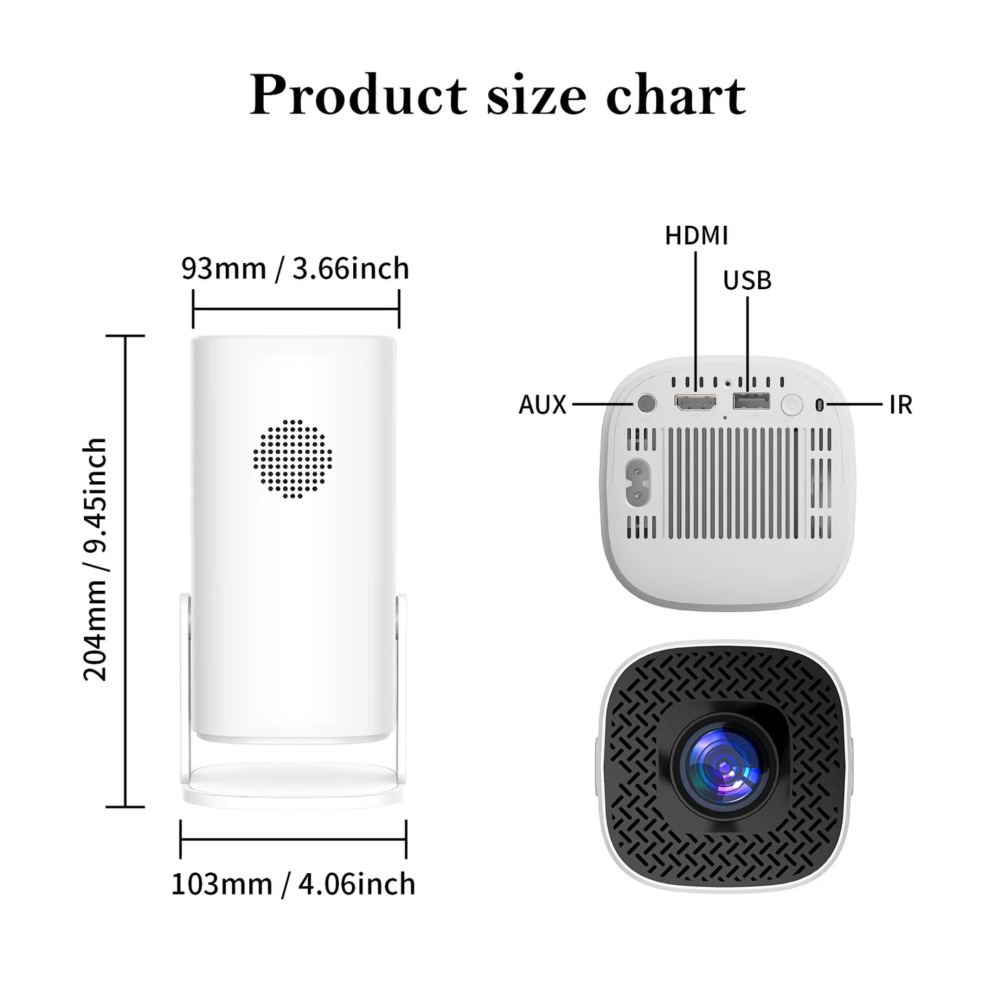 CINEVA™ Smart Projector – Kino, wo immer du willst Smart Mini Projector Android 11 Wifi6 Support 4K 1080P BT5.0 Projector 1280*720P Home Cinema Portable Projector